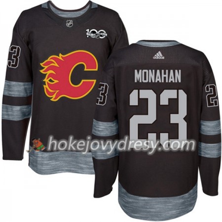 Pánské Hokejový Dres Calgary Flames Sean Monahan 23 1917-2017 100th Anniversary Adidas Černá Authentic